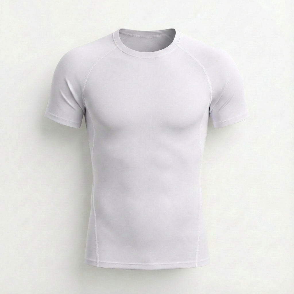 Compression Running Tee White
