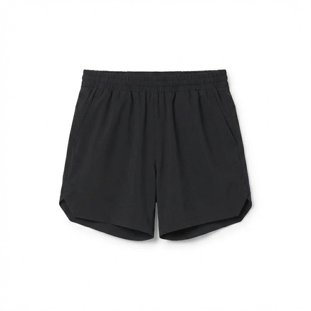Men's quick-dry training shorts with utility towel loop — Black